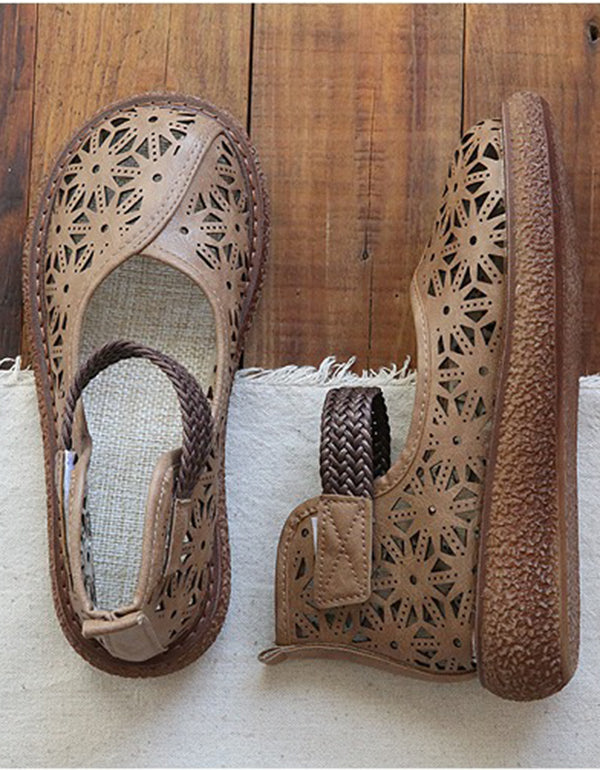 LM | Floral cut-out slip-on shoes