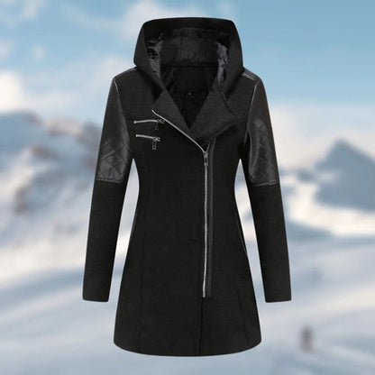 LM | Elegant asymmetric coat in wool blend