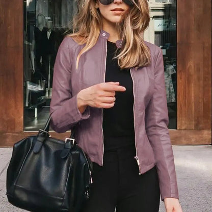 LM | Classic leather jacket for women