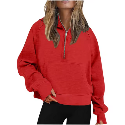 LM | Jacket with half zipper and hood