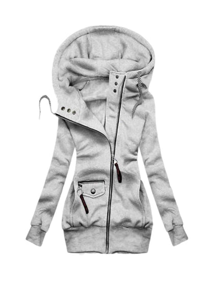 LM | Long sleeve jacket with drawstring zipper outerwear