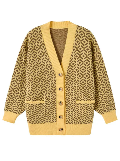 LM | Elegant knitted cardigan with button placket