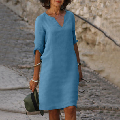 LM | Midi dress with V-neck