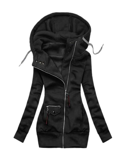 LM | Long sleeve jacket with drawstring zipper outerwear