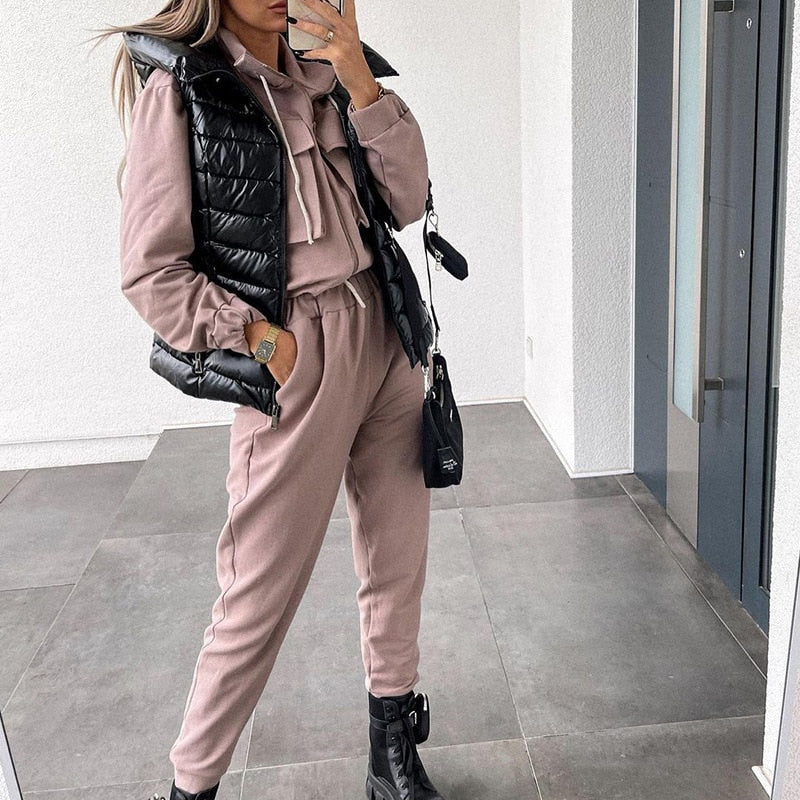 LM | women's fashion tracksuit | long sleeve zip jacket & trousers