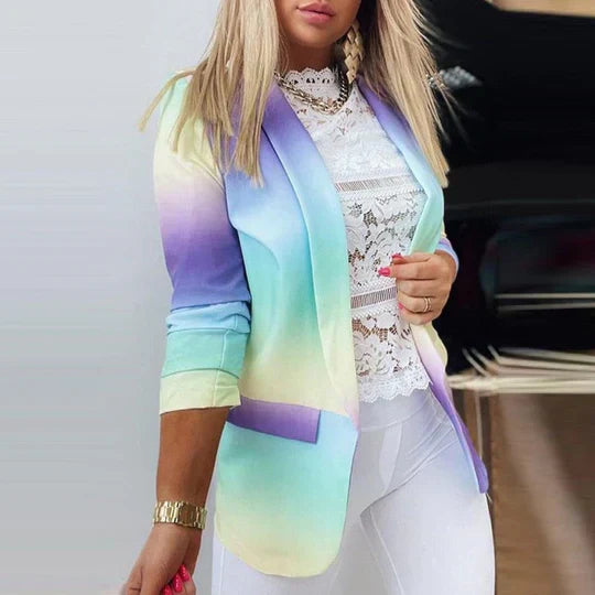 LM | Thanea long-sleeved blazer in batik look for women