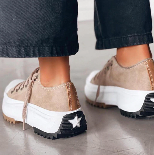LM | Leather platform lace-up sneaker