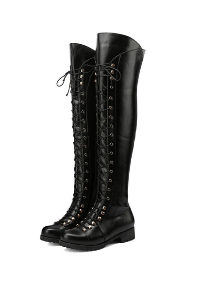 LM | Over-the-knee boots with lacing
