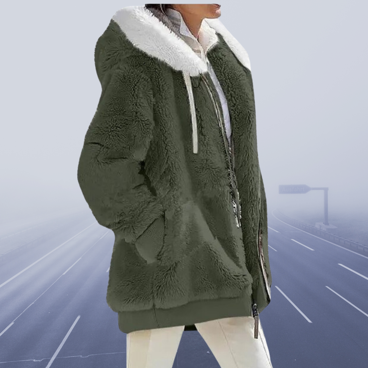 LM | stylish fleece jacket with hood