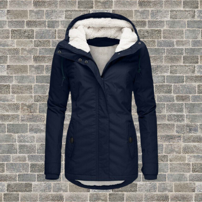 LM | New Pleated cotton jacket with lambskin hood