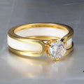White & Gold Zirconia Ring