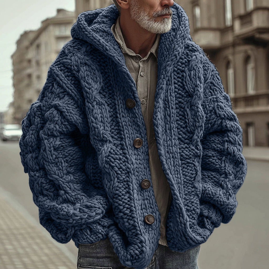 Men's Vintage Fairman Isle Jacquard Button Cardigan Sweater elevenforest