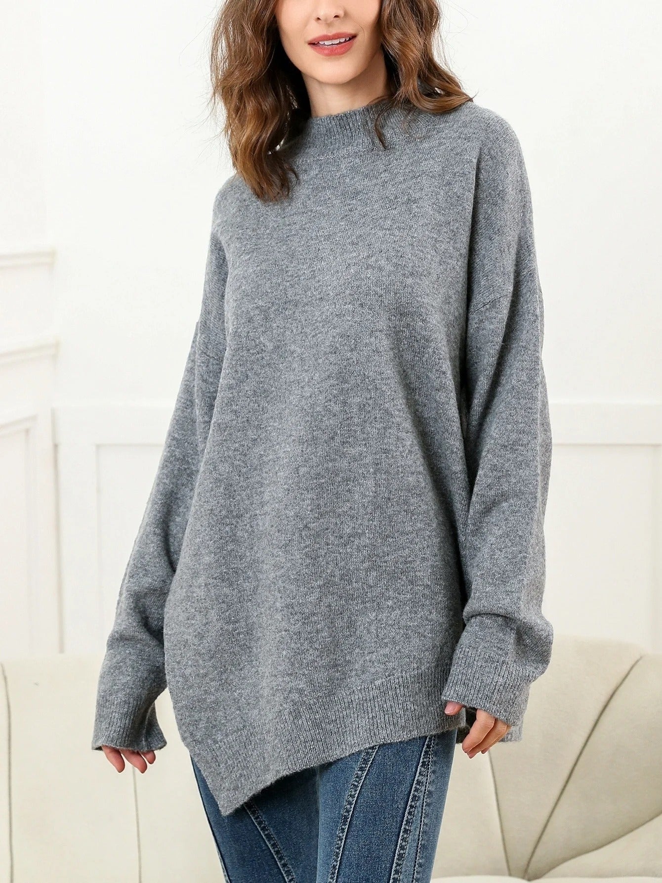 LM | Elegant sweater with side slits