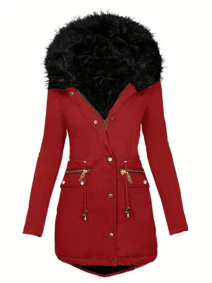 LM | Parka jacket with faux fur hood and drawstring