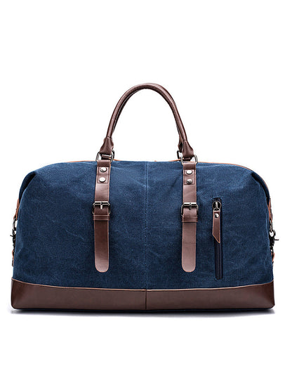 Vintage Washed Canvas Leather Patchwork Bag artswardrobe