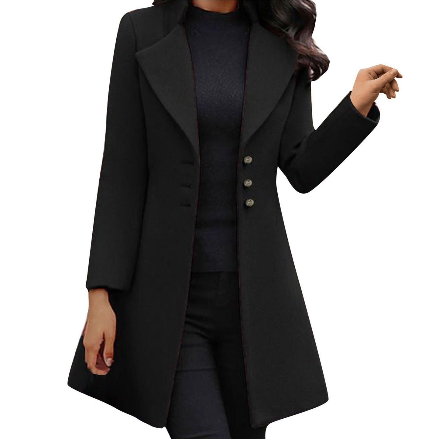 LM | Stylish long-sleeved coat for women