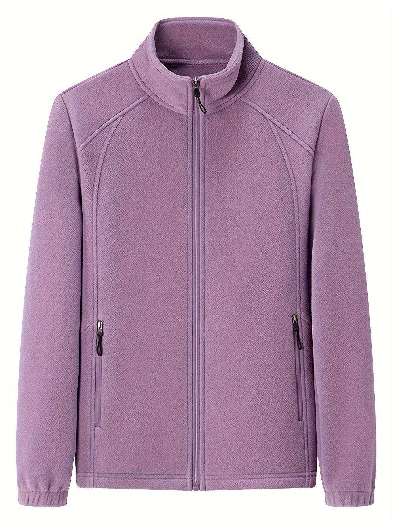 LM | Plush women's outdoor jacket with stand-up collar and long sleeves