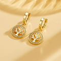 Tree of Life Golden Bright Earrings