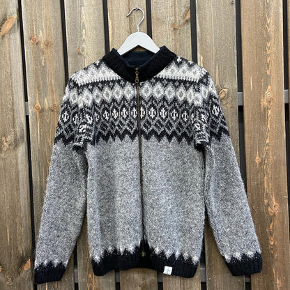 Mens Vintage Fair Isle Knitted Cardigan Sweater elevenforest