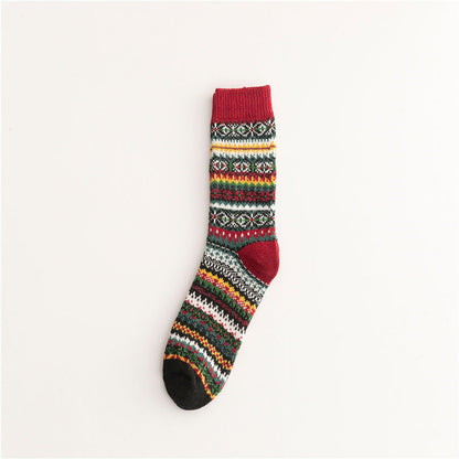 Soft Warm Retro Tribal Color Block Socks artswardrobe