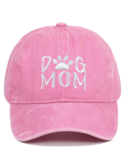 Comstylish Dog Mom Embroidered Washed Track Cap