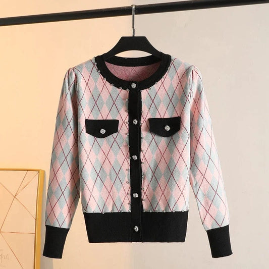 LM | MW Vintage diamond check knit sweater