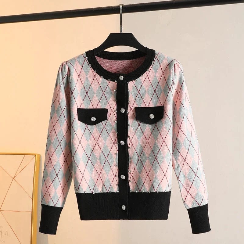 LM | MW Vintage diamond check knit sweater