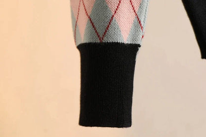 LM | MW Vintage diamond check knit sweater