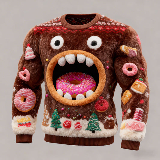 Comstylish Men's Retro Viking Christmas Art Flannel Sweatshirt