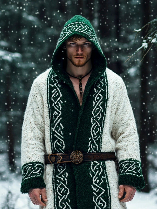 Celtic Totem Lace Pattern Men's Hooded Jacket artswardrobe