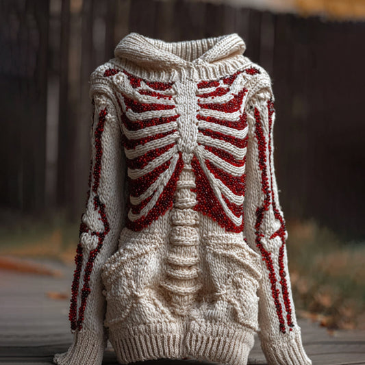 Halloween Anatomy Art And Diamond Vintage Hooded Sweater artswardrobe