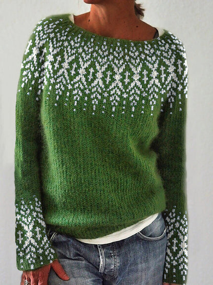 Jacquard Cozy Knit Icelandic Sweater elevenforest