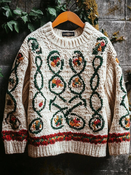 Men's Irish Inspired Jacquard Vintage Cozy Sweater artswardrobe