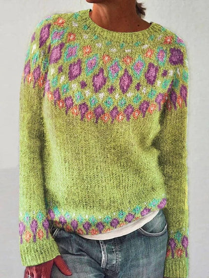 LM | Geometric sweater with contrast print