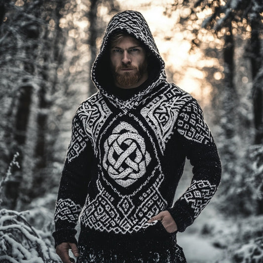 Men's Viking Celtic Trinity Knot Hooded Sweater artswardrobe