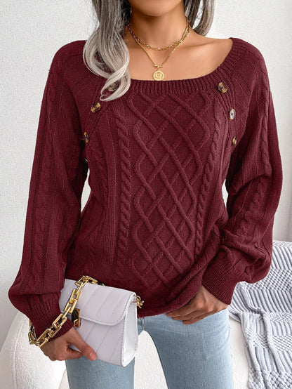 LM | MW - Stylish cable knit sweater