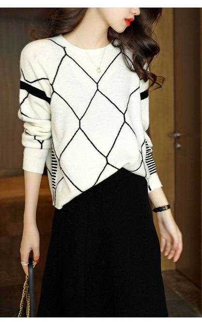 LM | Sweater with contrasting check pattern 2024