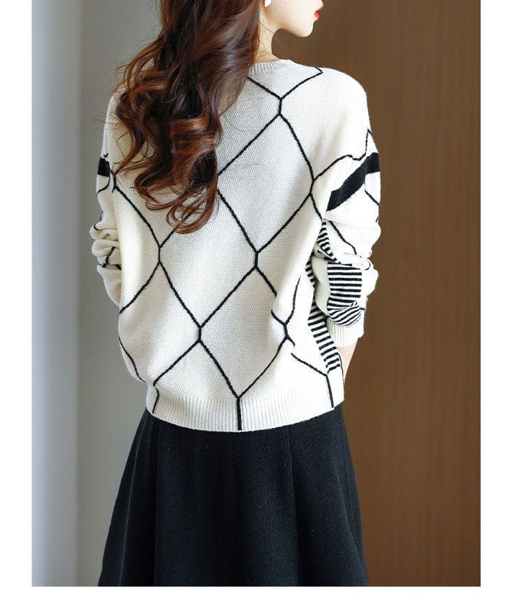 LM | Sweater with contrasting check pattern 2024