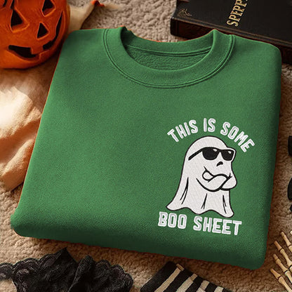 Women's This Is Some Boo Sheet Print Crew Neck Sweatshirt artswardrobe