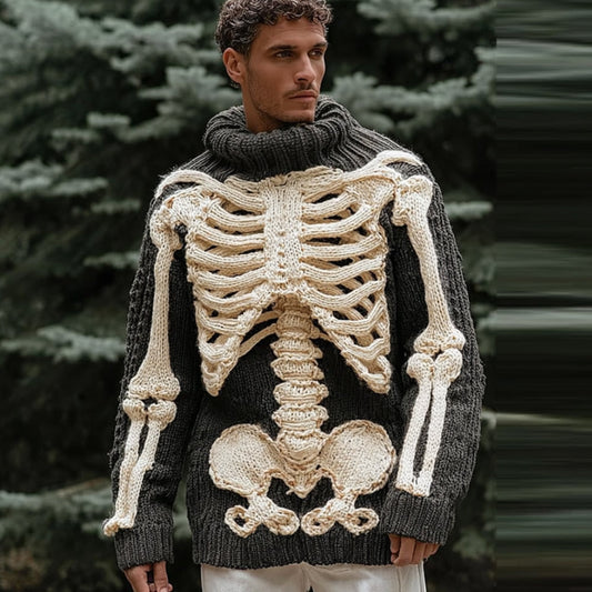 Men's Anatomy Art: Making Old Black High Collar Sweater artswardrobe