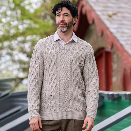Men's Vintage Traditional Aran Sweater artswardrobe