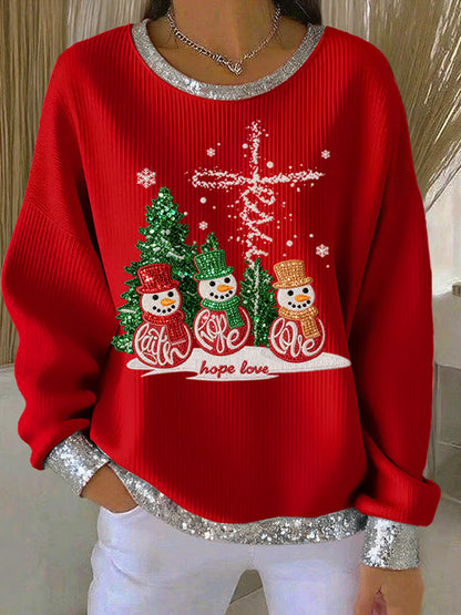 Comstylish Women's Casual Christmas Faith Sweatshirt