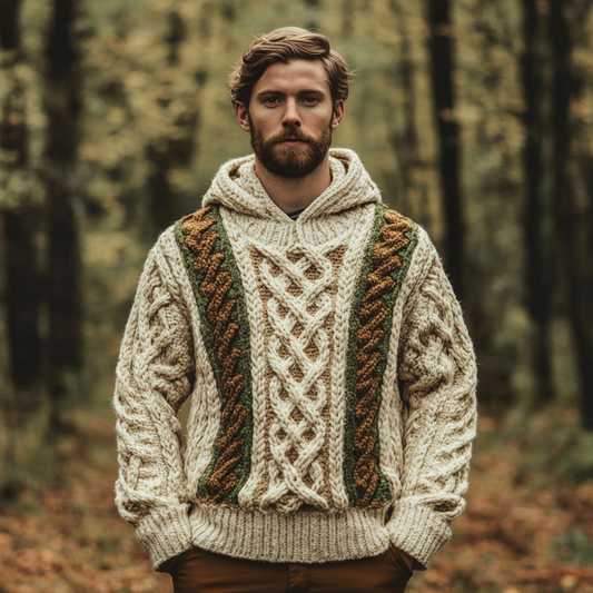 Men's Celtic Knot Jacquard Hooded Sweater artswardrobe