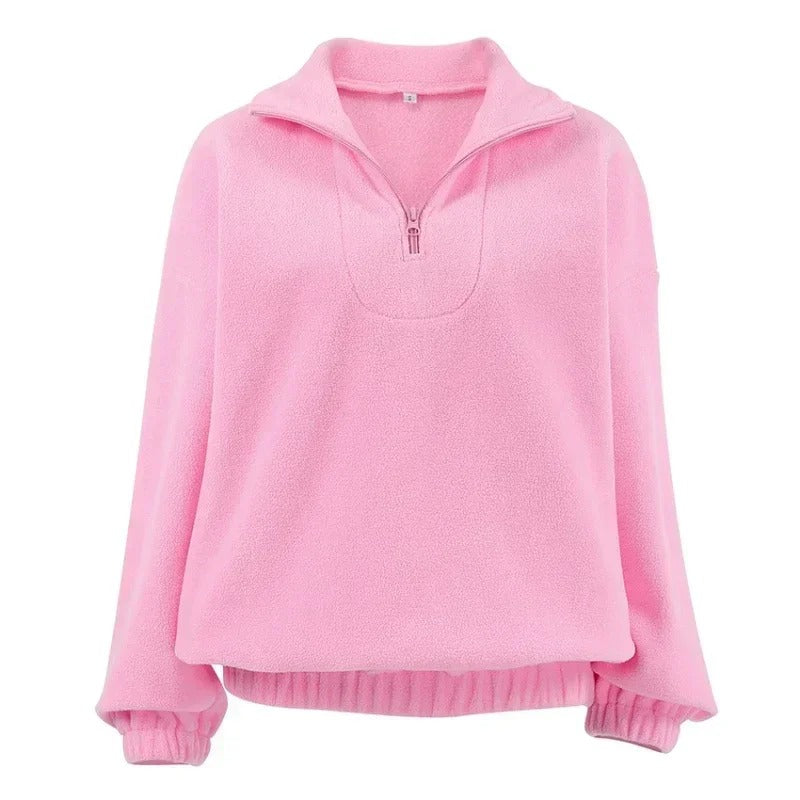 LM | Fleece pullover with half zipper