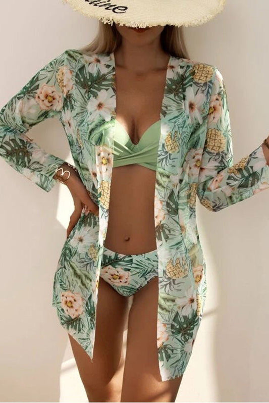 Nélida® | Tropical Print Wrap Underwire Bikini With Cover-up