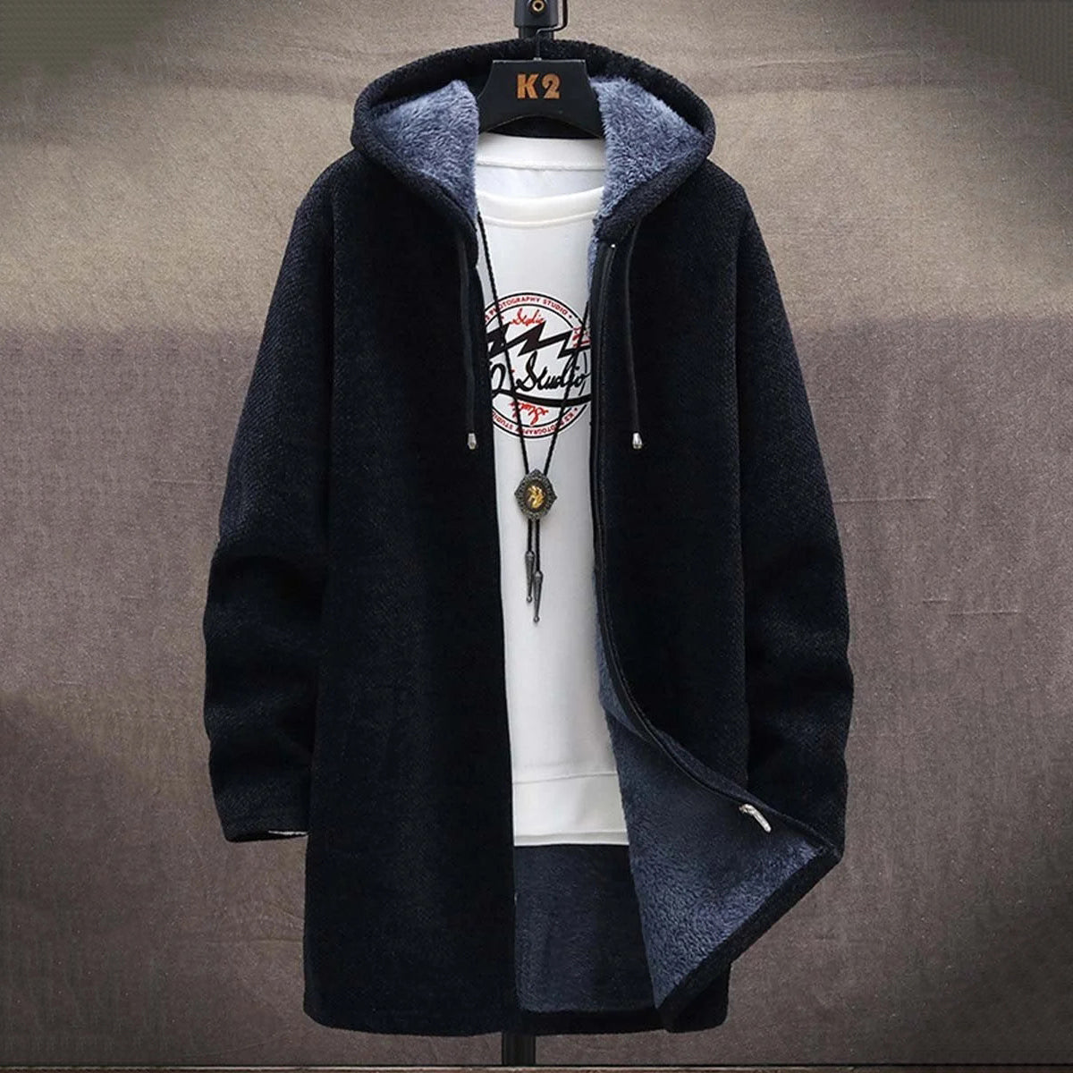 Men'S Plush Thick Knitted Sweater Coat Cardigan elevenforest