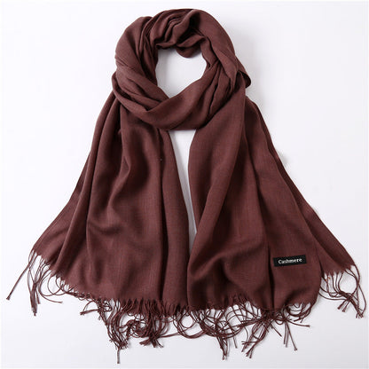 Classic Solid Color Cashmere Scarf