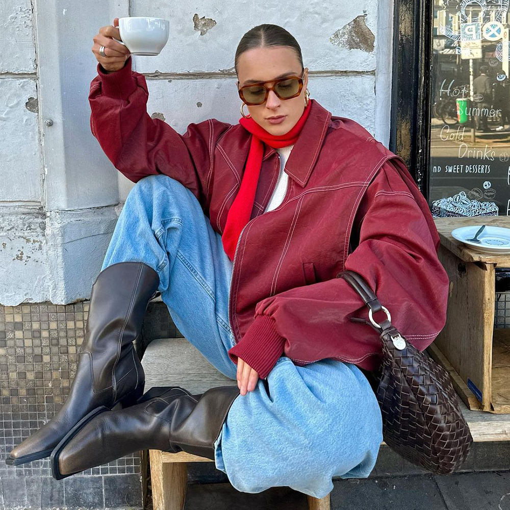 LM | Oversized turtleneck jacket for women