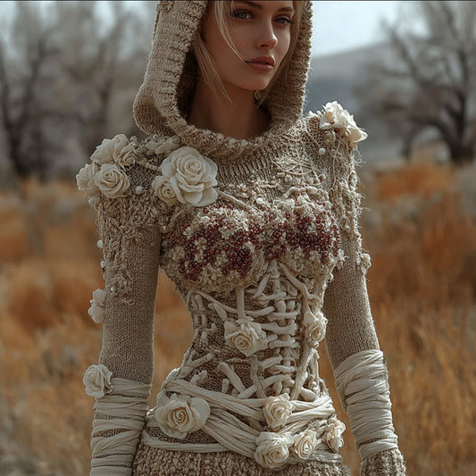 Women's Halloween 3d Flower Sweater artswardrobe