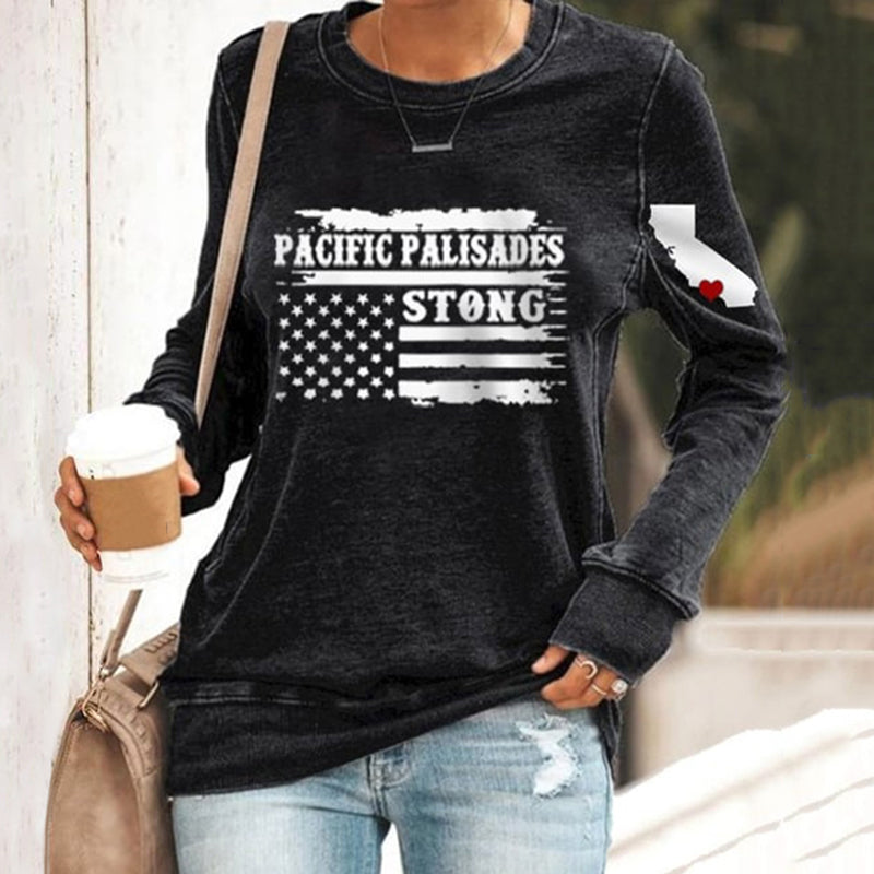 Comstylish Women's Pacific Palisades Strong Print Sweatshirt